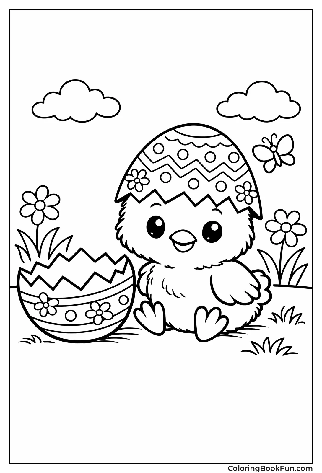 Chick Wearing Eggshell Hat