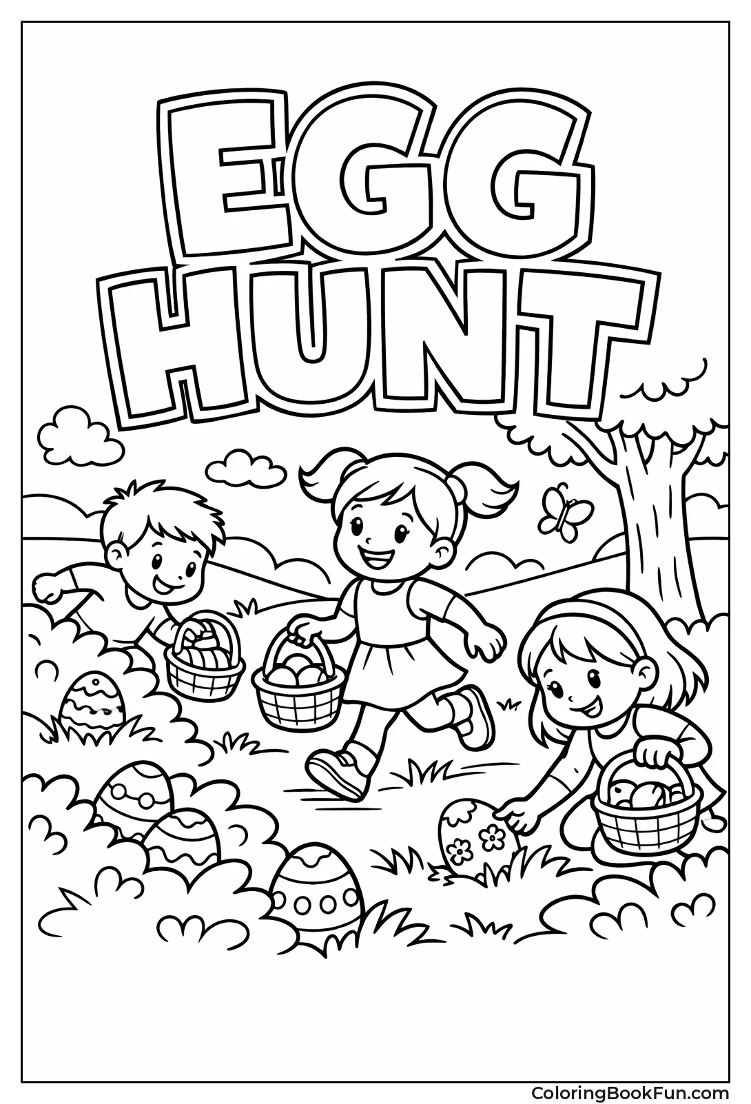 Kids Hunting for Hidden Eggs