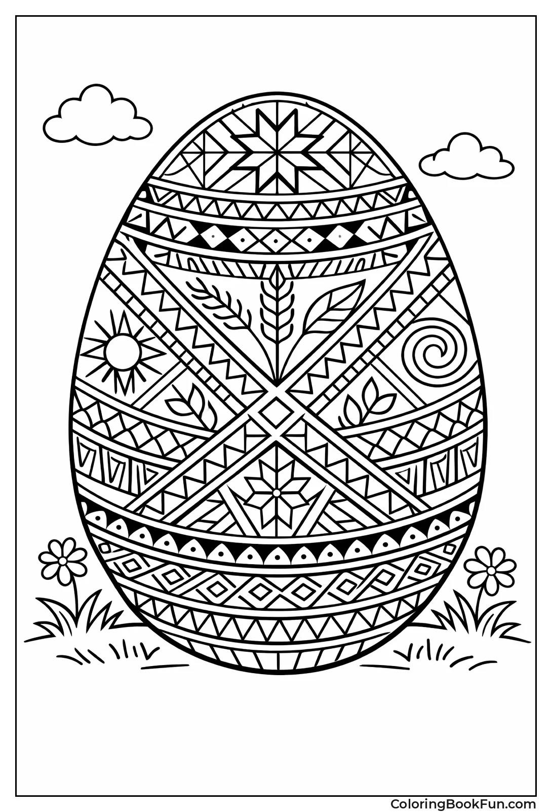 Pysanky Egg with Fine Patterns
