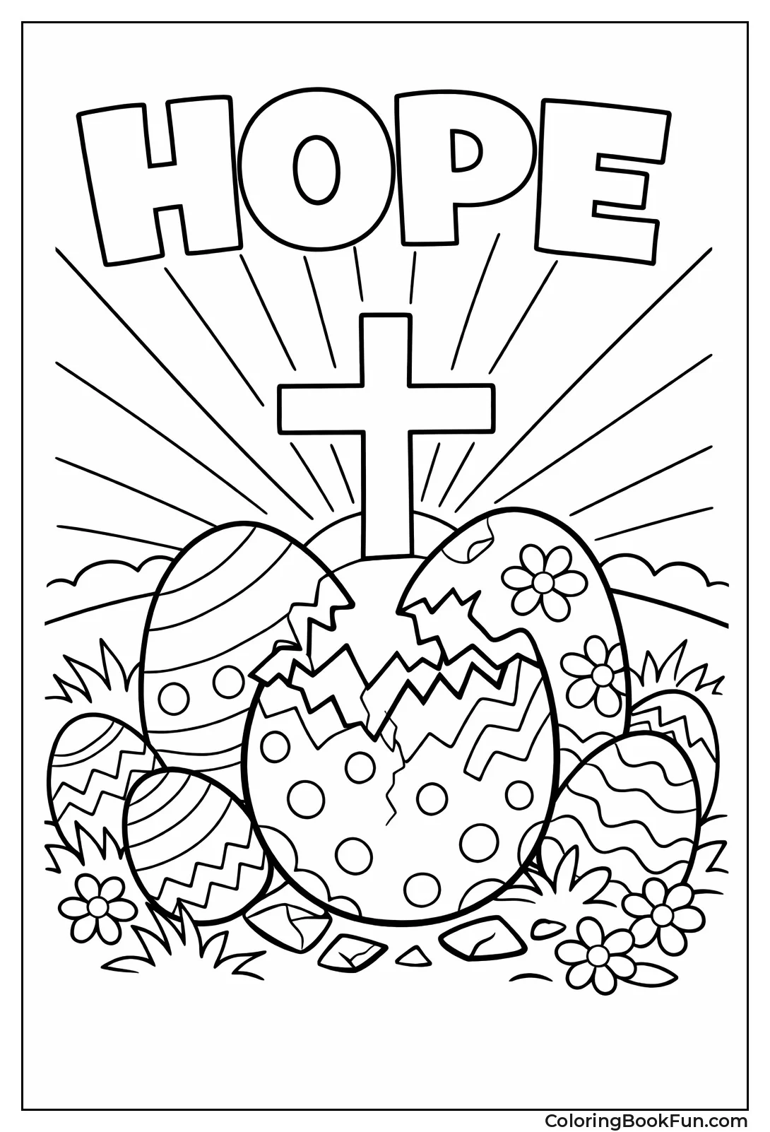 Cracked Egg and Glowing Cross