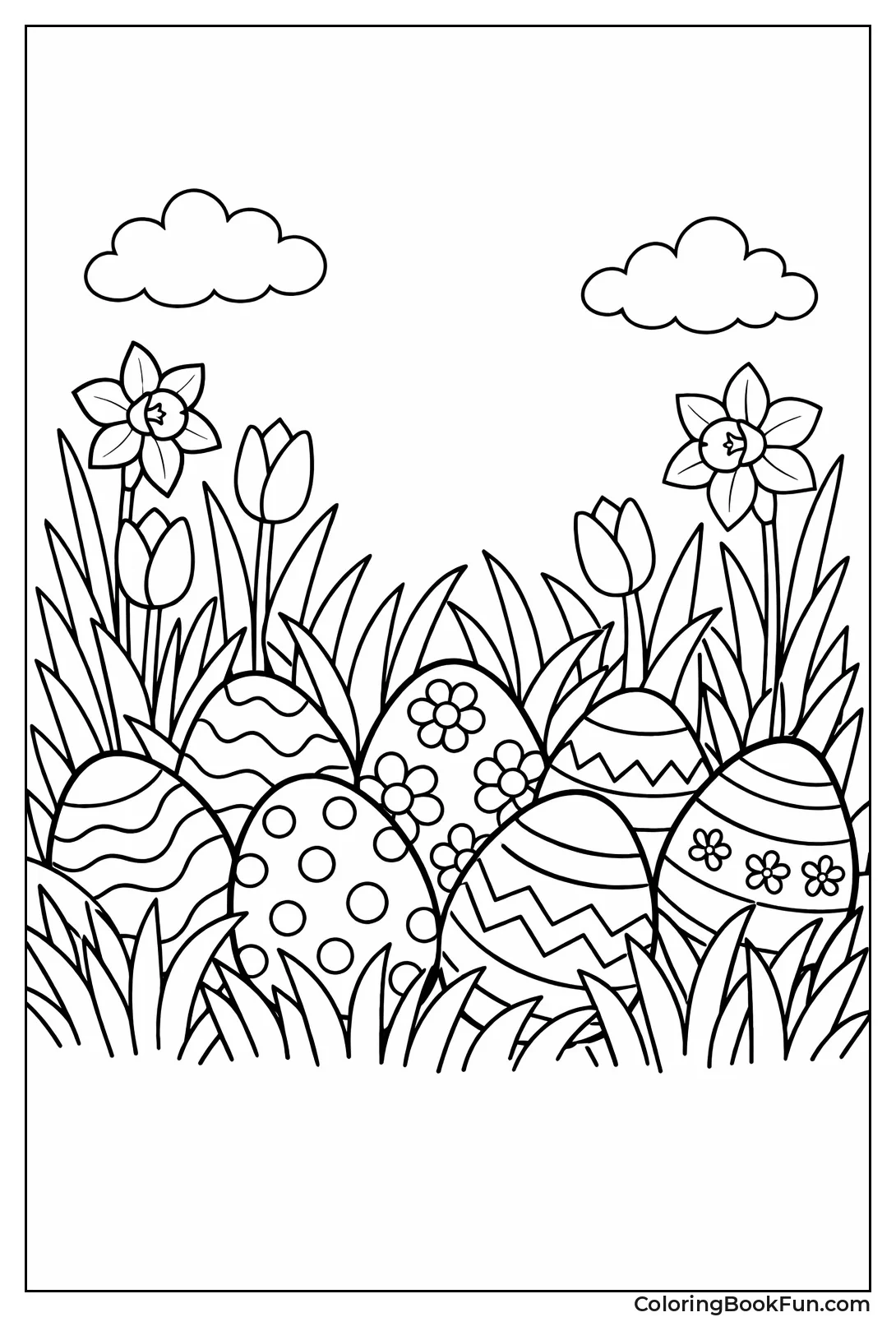 Eggs Hidden in Spring Garden