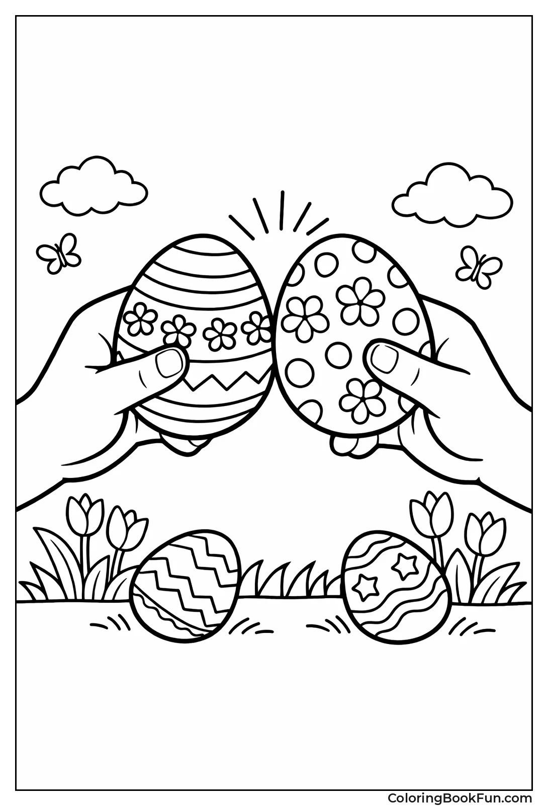 Hands Tapping Eggs Together