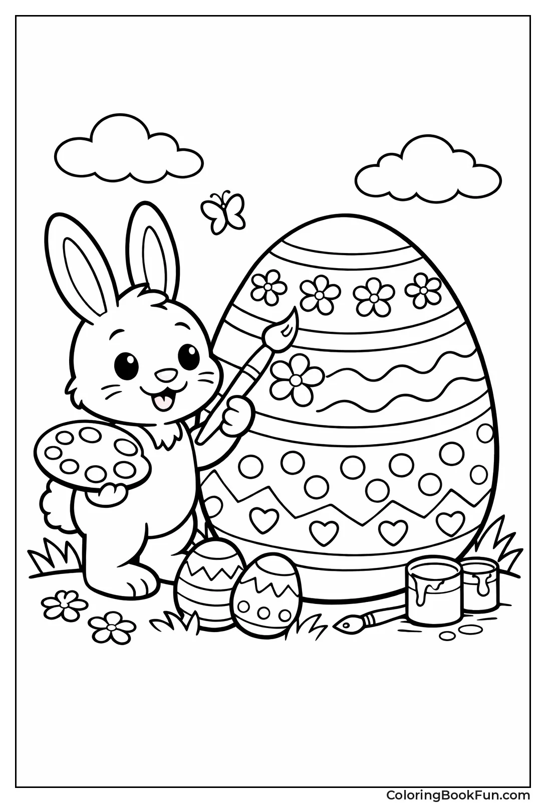 Bunny Painting Giant Easter Egg