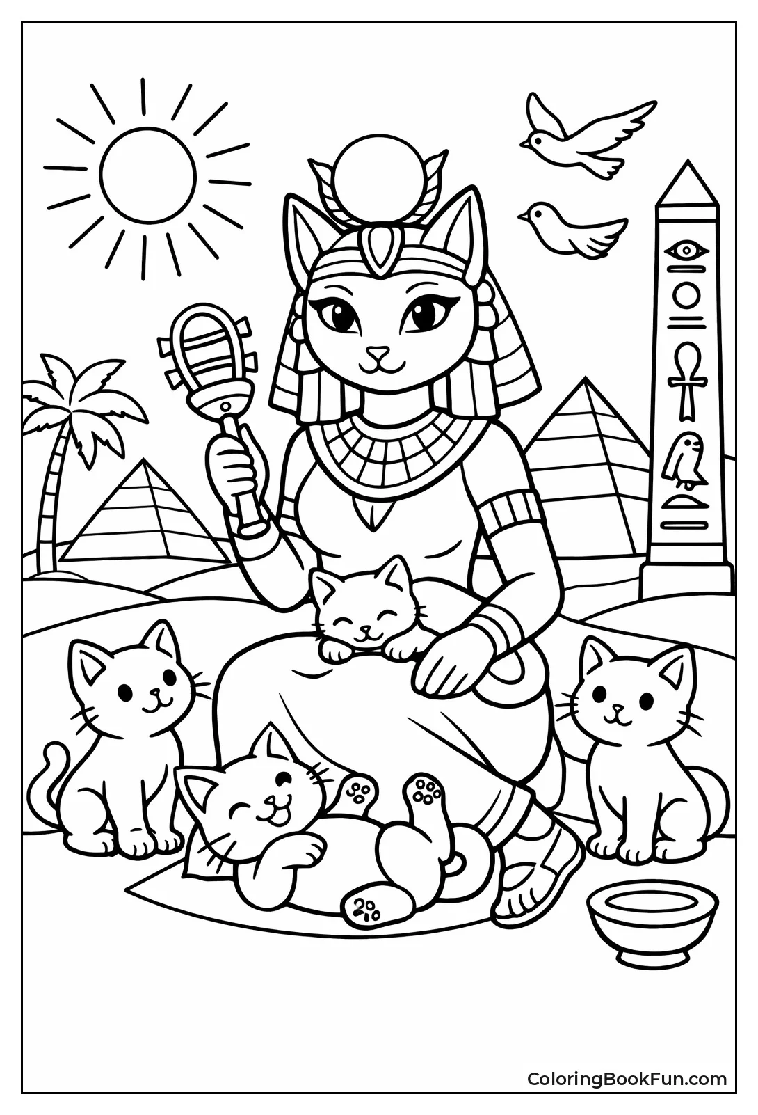 Bastet with Kittens