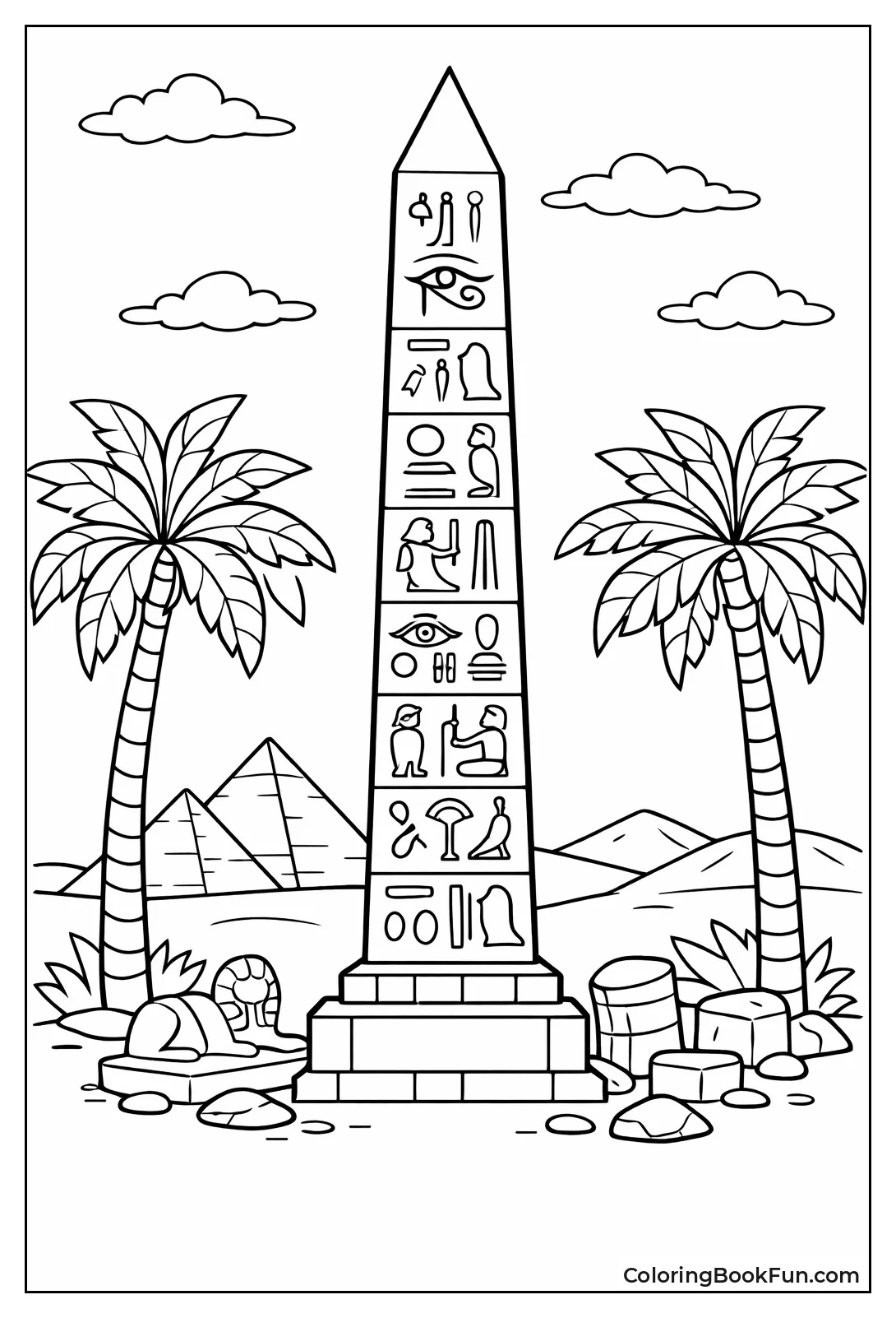 Tall Hieroglyph Obelisk