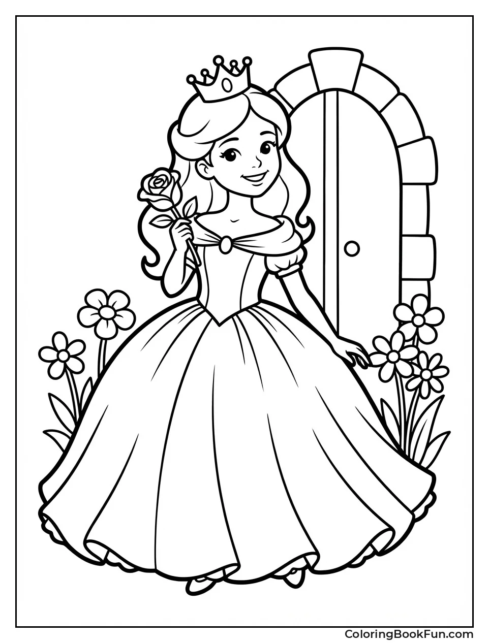 Elegant Princess Holding Rose