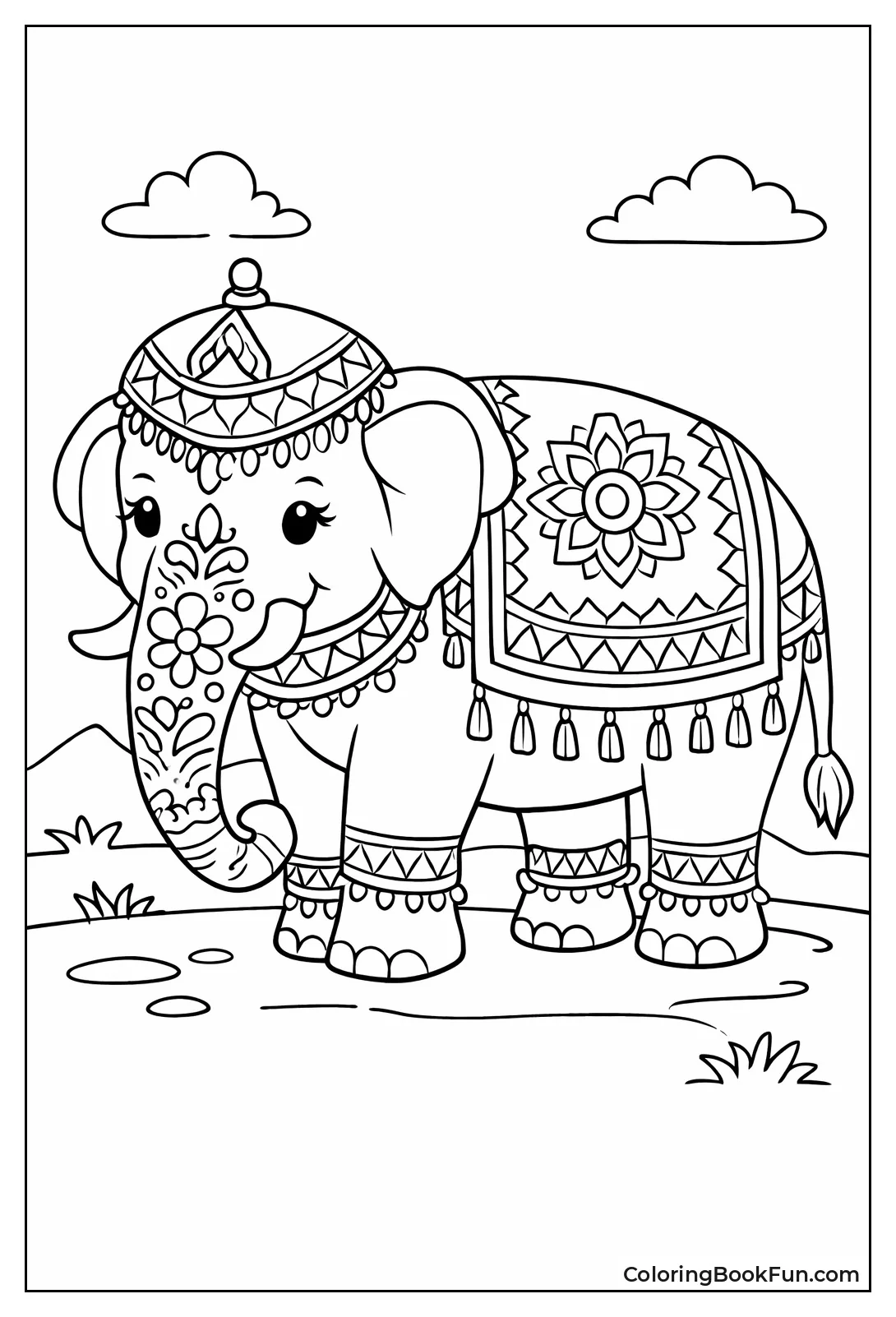 Decorated Asian Festival Elephant