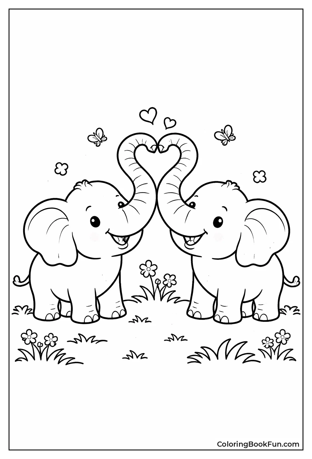 Elephants Form Heart Trunks