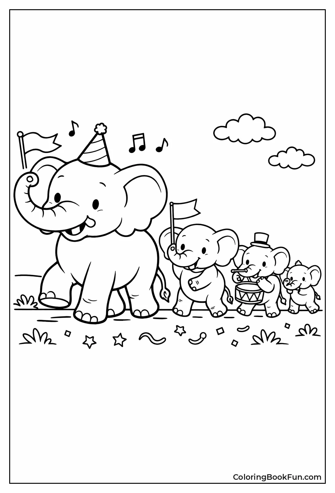 Elephants March in Parade