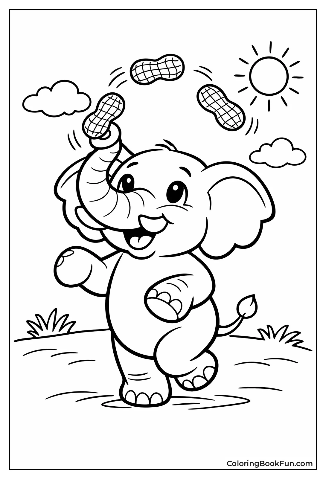 Elephant Juggles Peanuts