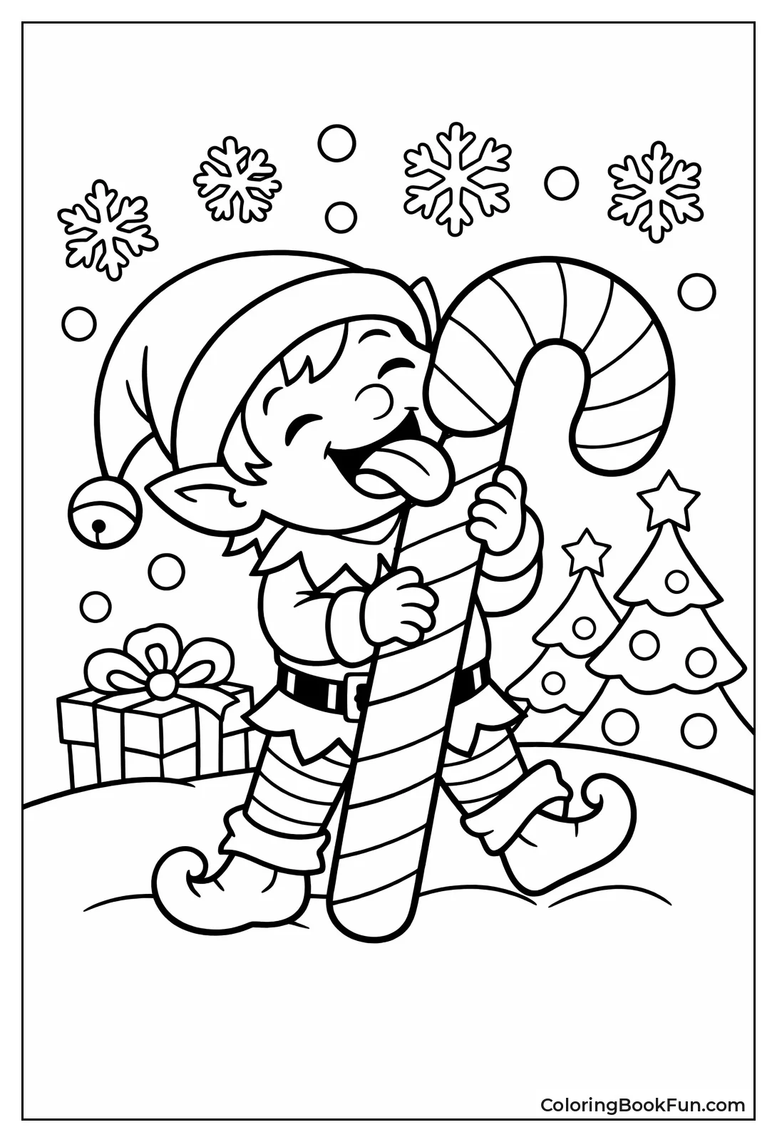 Elf Licking Candy Cane