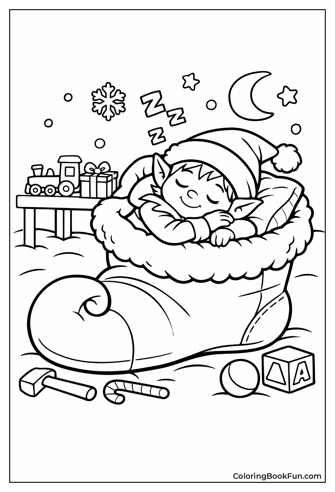 Elf Napping in Stocking