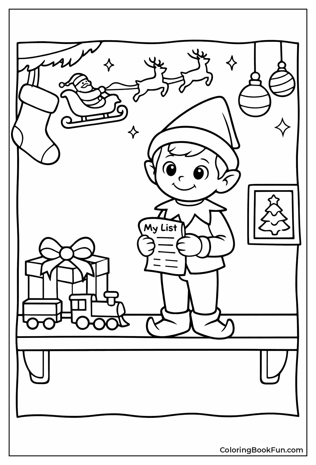 Boy Elf Holding Naughty List