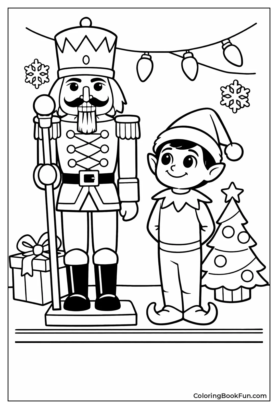 Elf Posing with Nutcracker