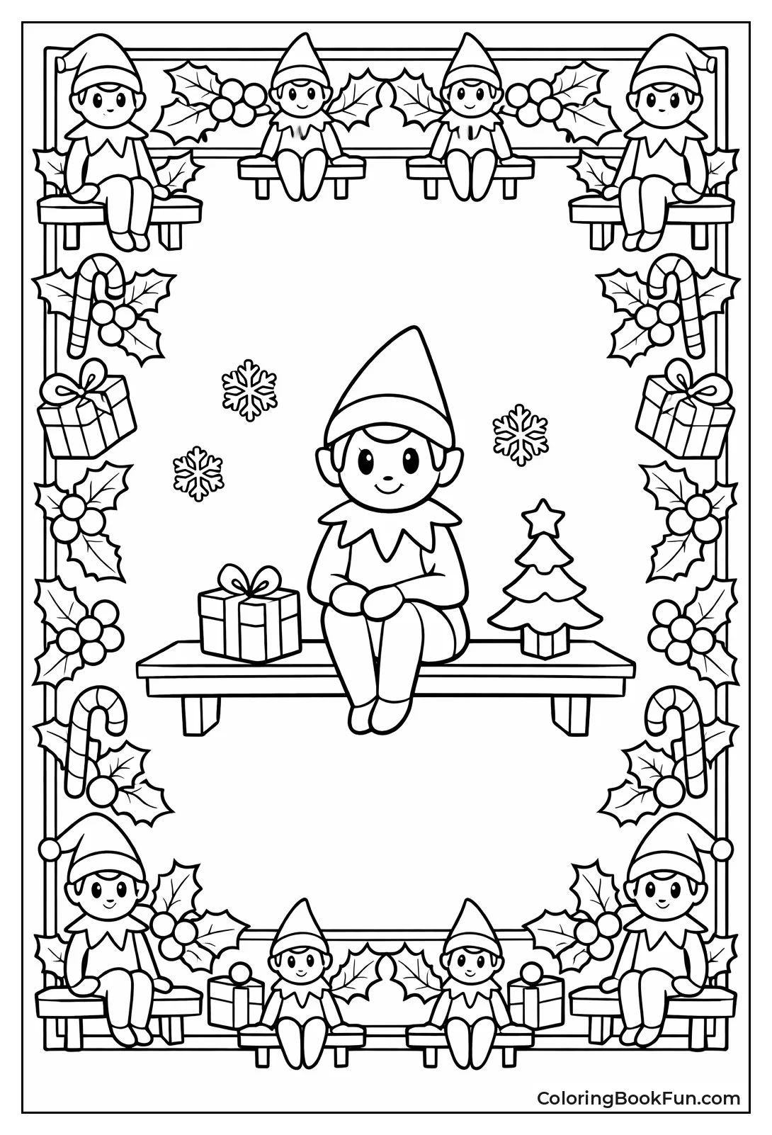 Elf Border with Holly