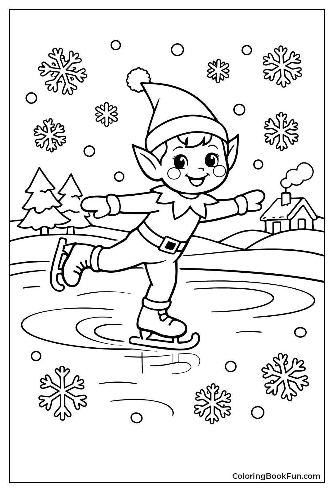 Elf Skating on Ice Rink