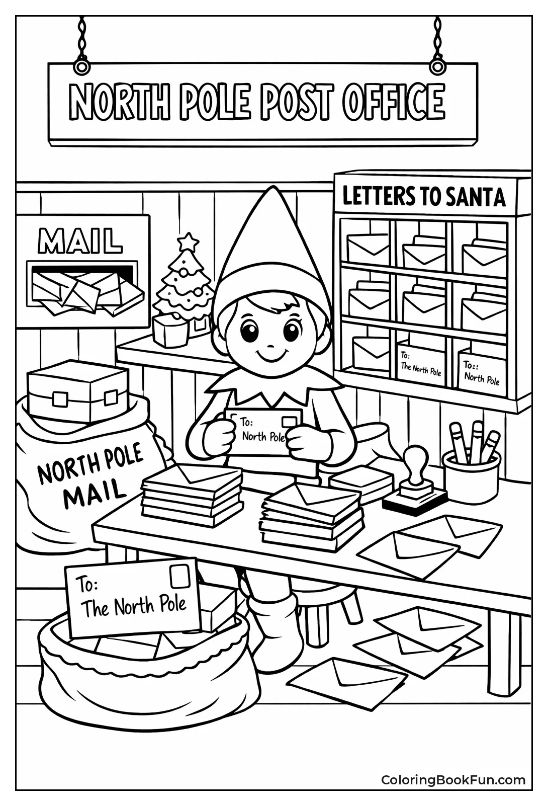 Elf Sorting North Pole Mail