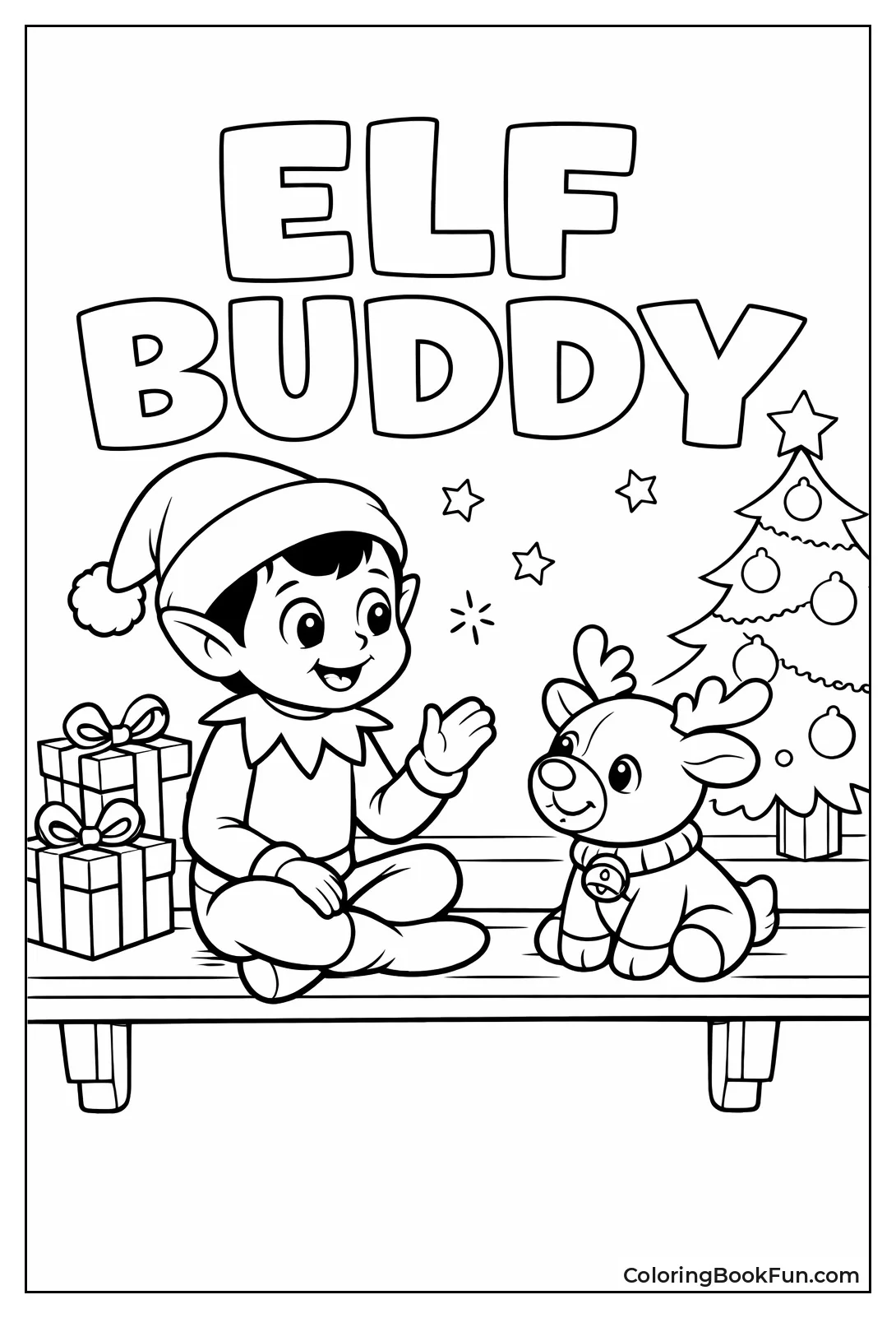 Elf Chatting with Reindeer