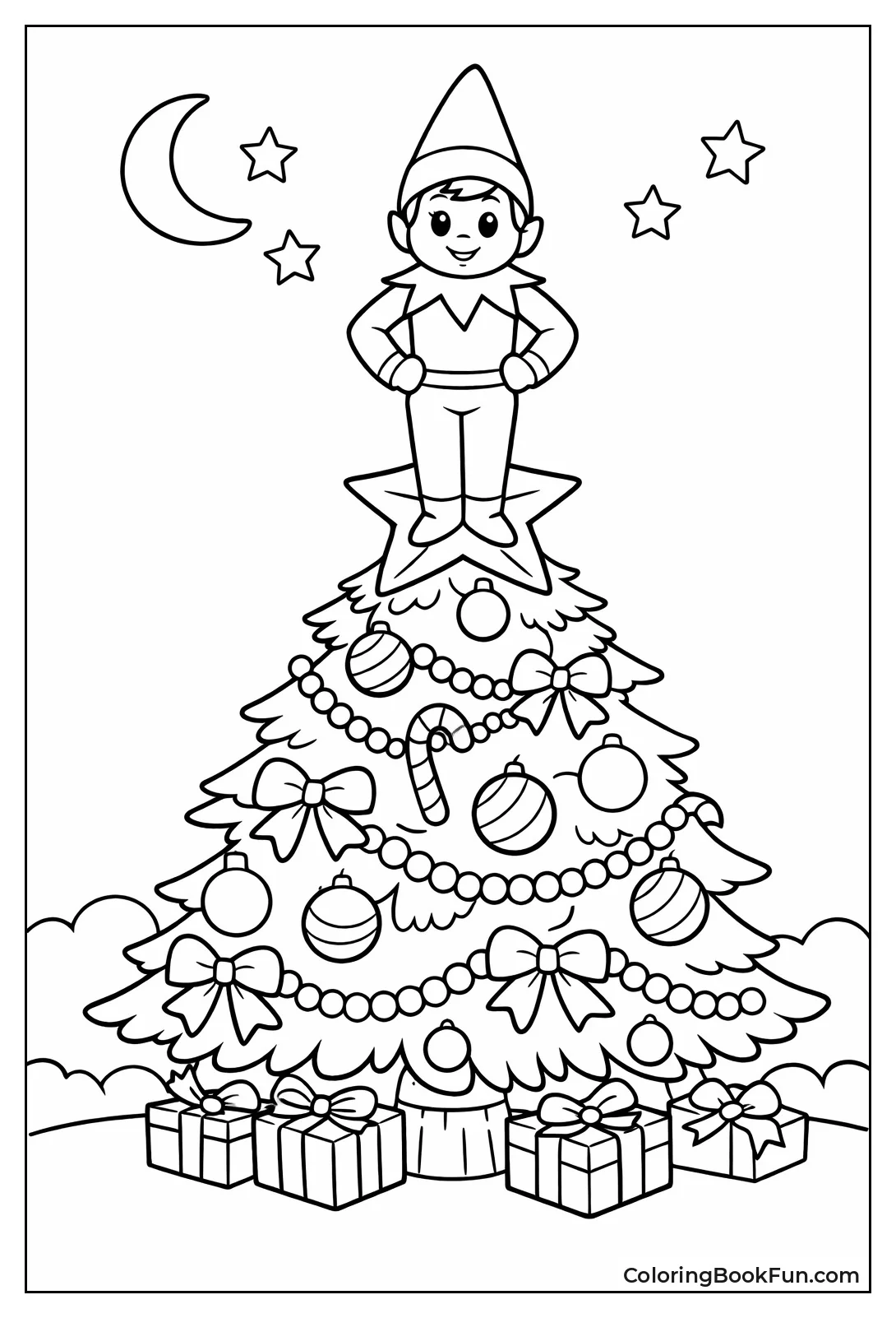 Elf Topping Christmas Tree