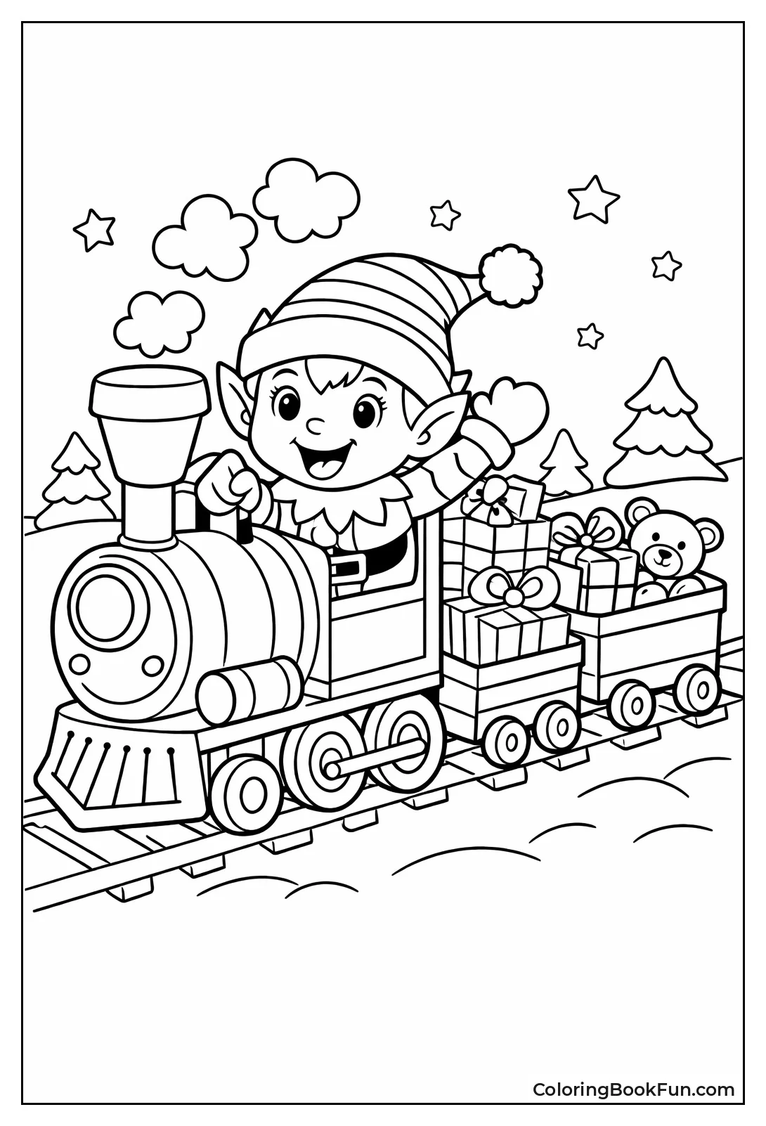 Elf Driving Toy Train