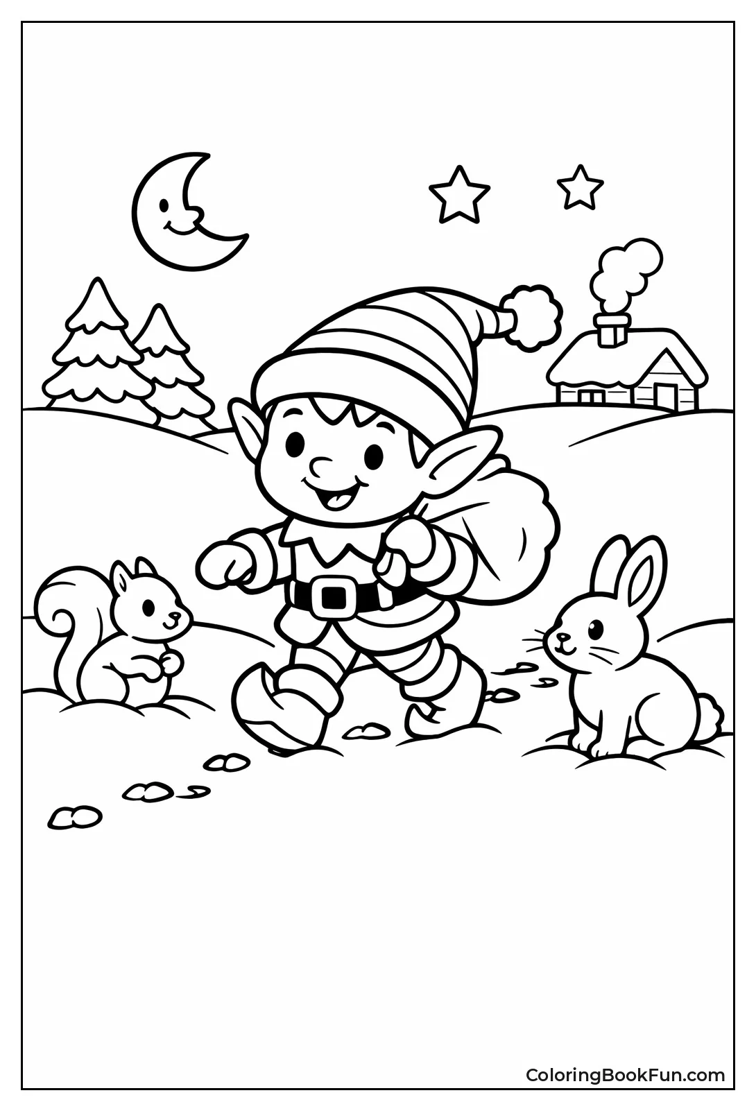 Elf Walking Snowy Path