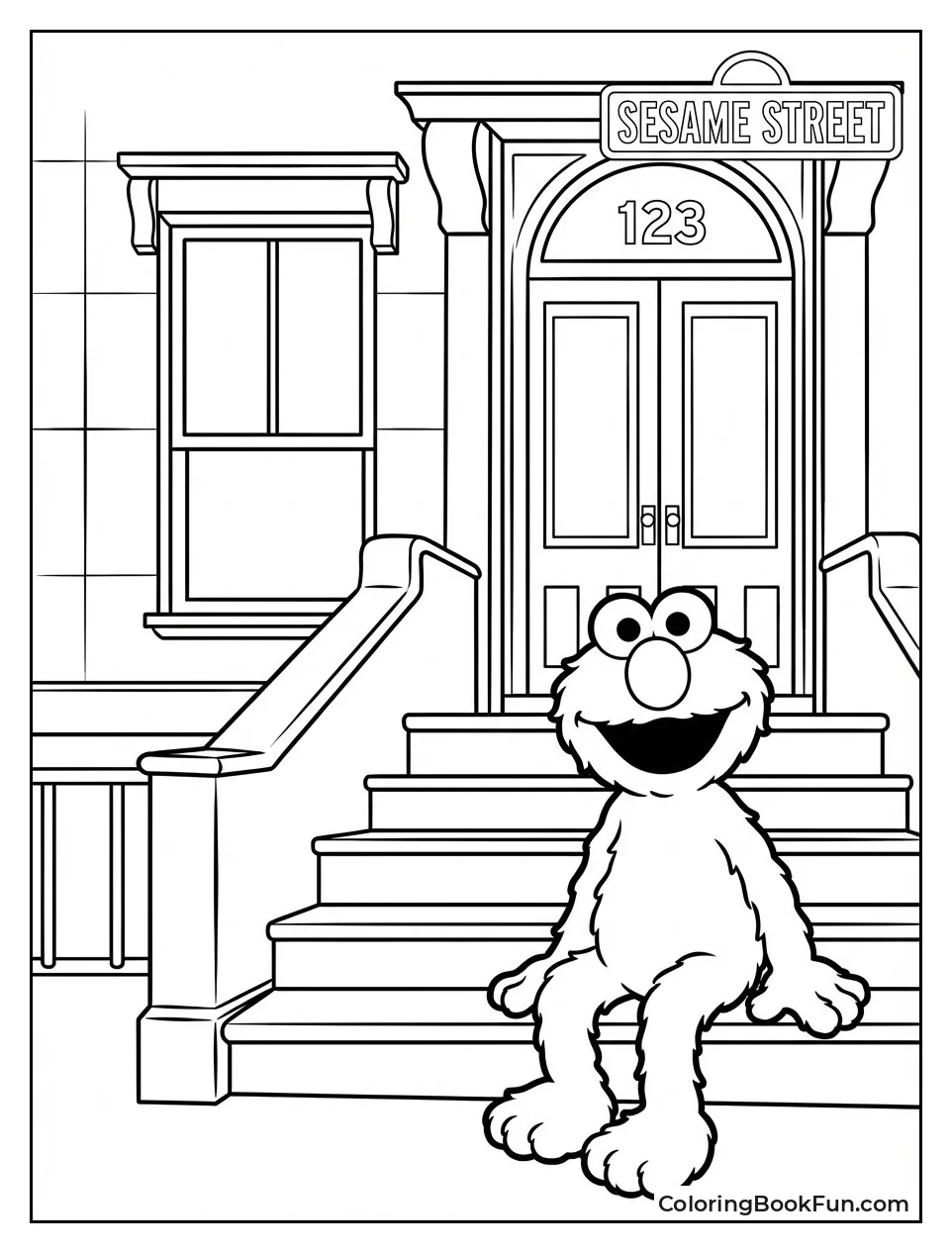 Elmo Sits on Steps