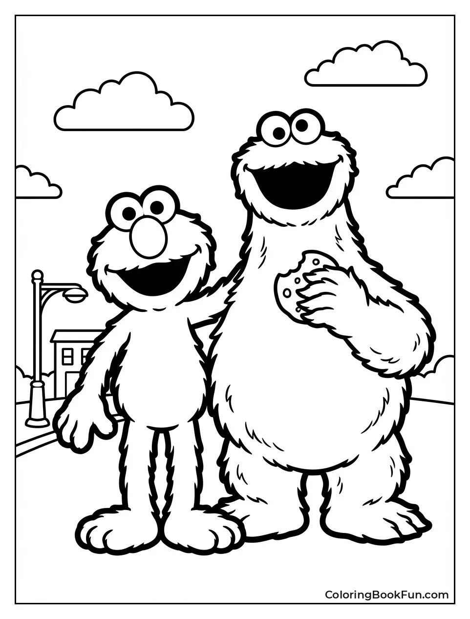 Elmo Poses with Cookie Monster