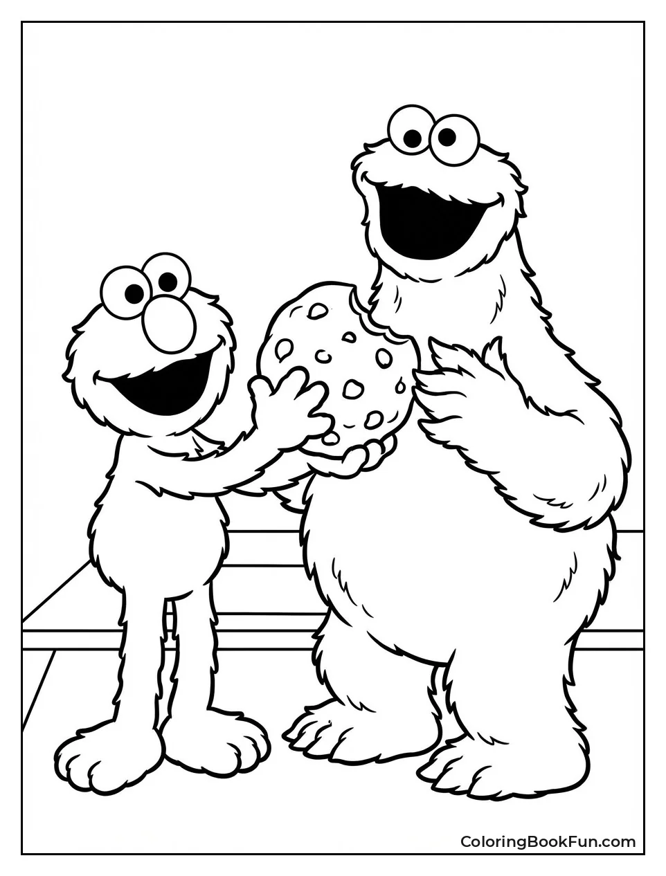 Elmo Shares Cookie with Monster