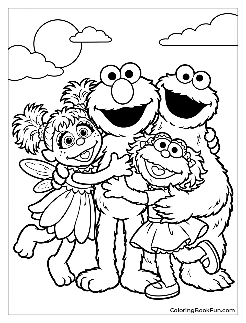 Elmo Hugs Friends Tightly