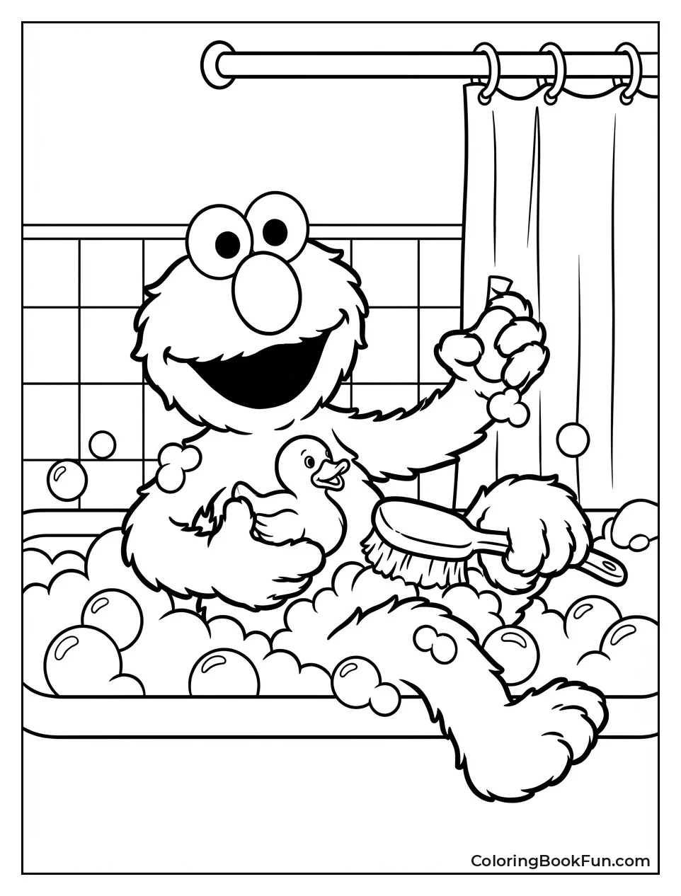 Elmo Bathes with Bubbles