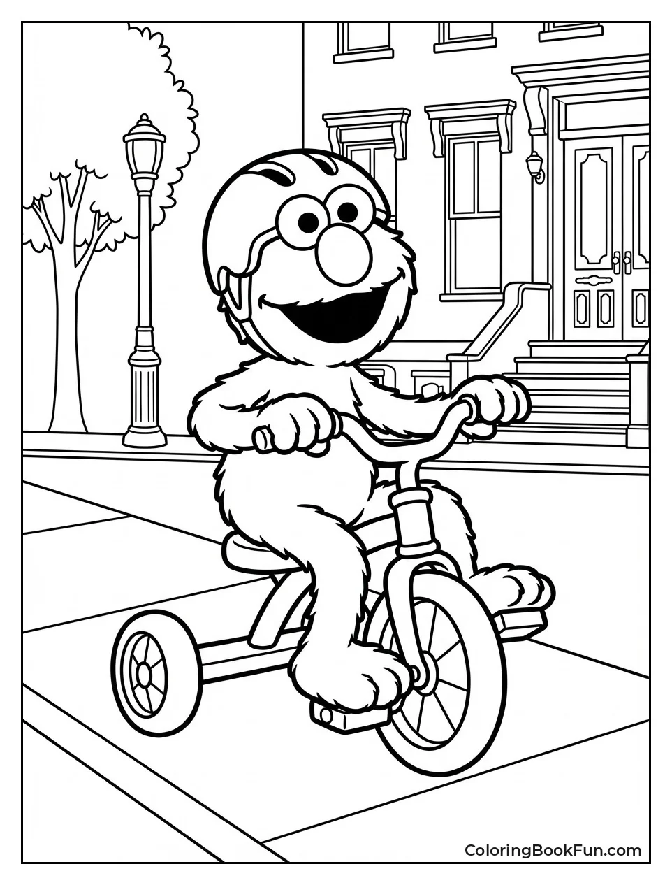 Elmo Rides Tricycle Safely