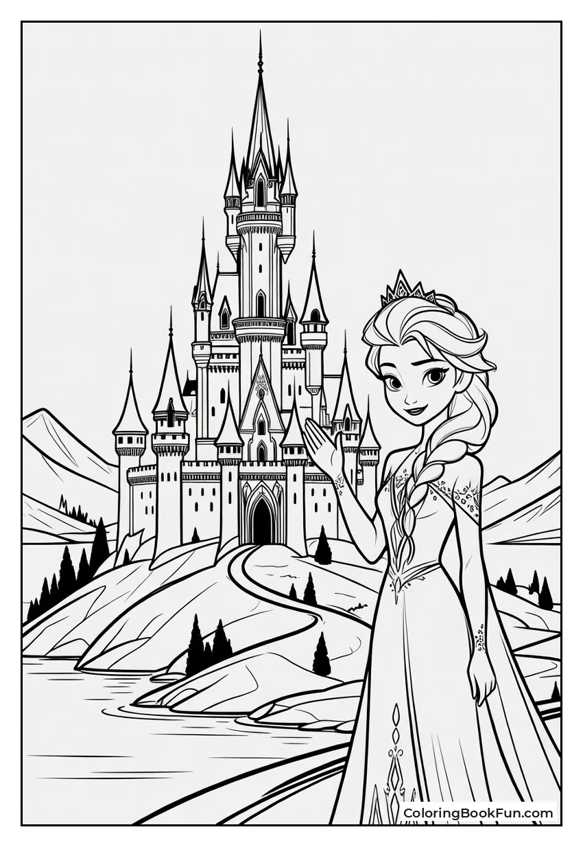 Elsa Waves from Castle