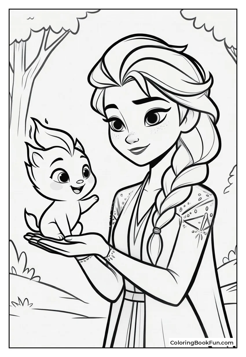 Elsa Befriends Fire Spirit
