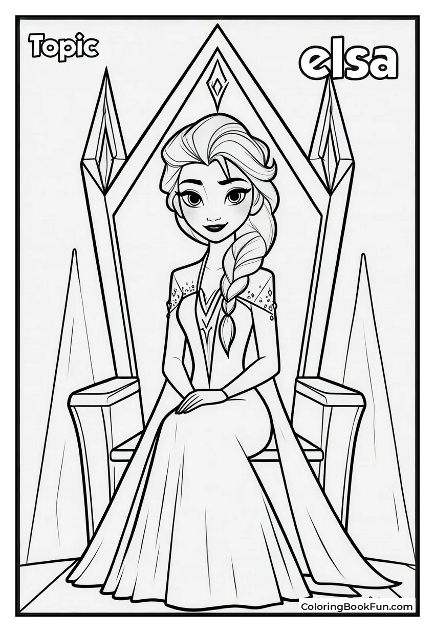 Elsa Sits on Ice Throne