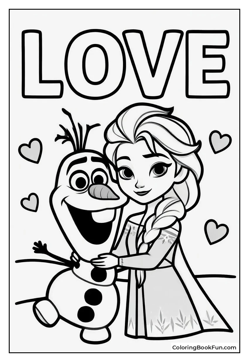 Elsa Hugs Olaf Valentine