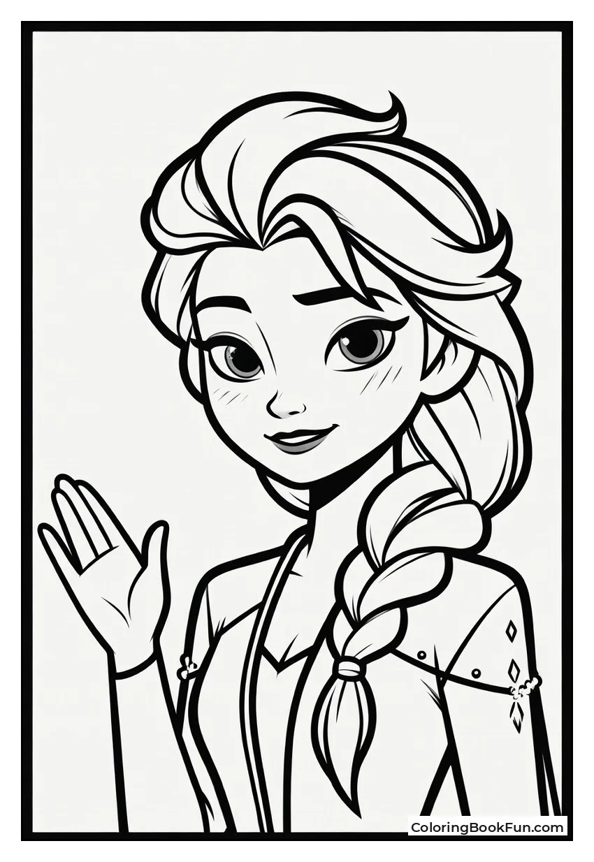 Elsa Waves with Smile