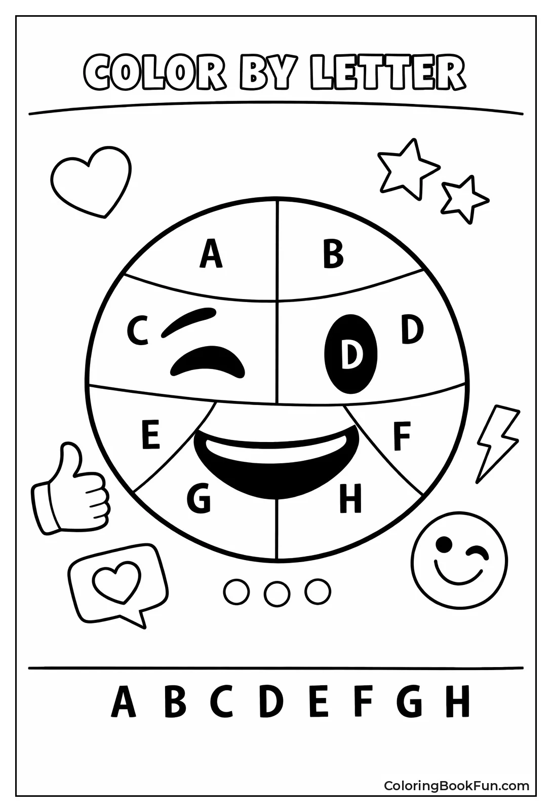 Happy Face with Letter Sections