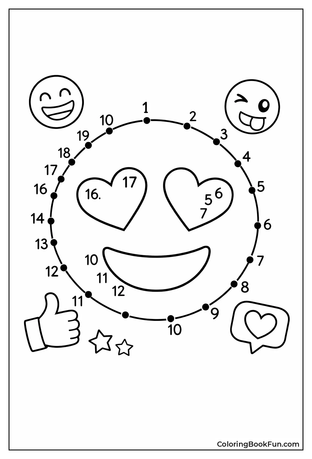 Connect Dots to Heart Eyes