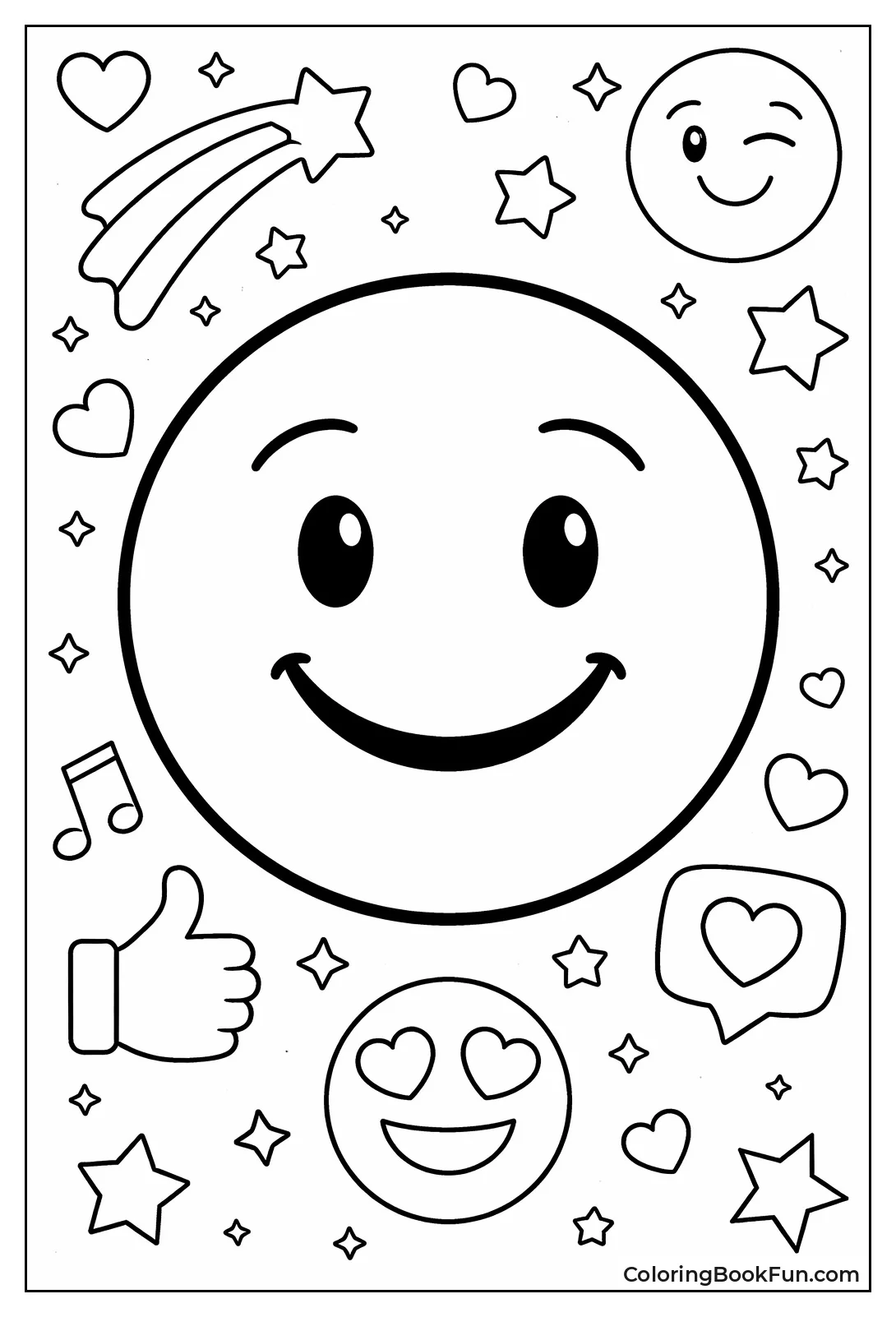 Big Smiling Face Outline