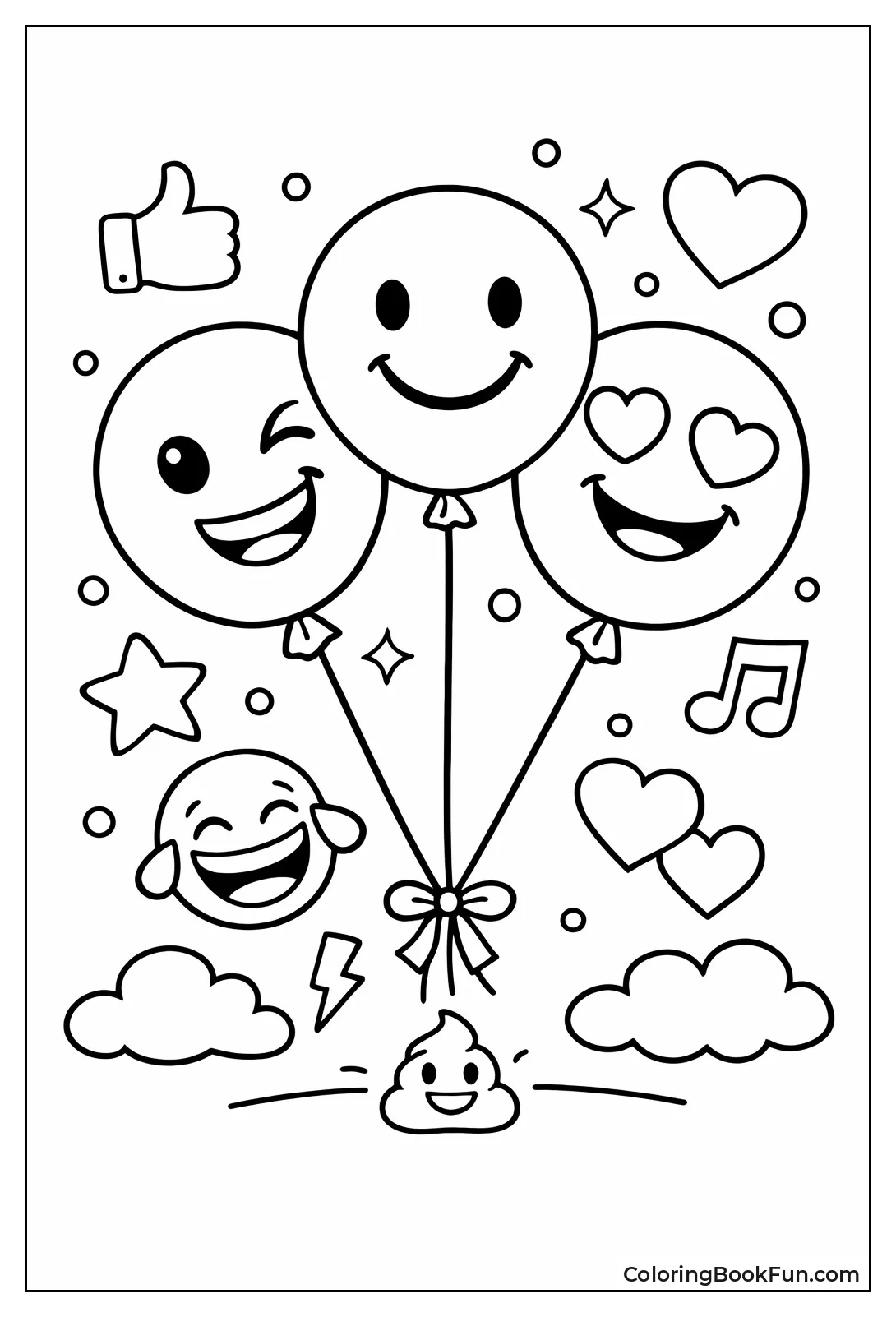 Three Happy Tied Balloons