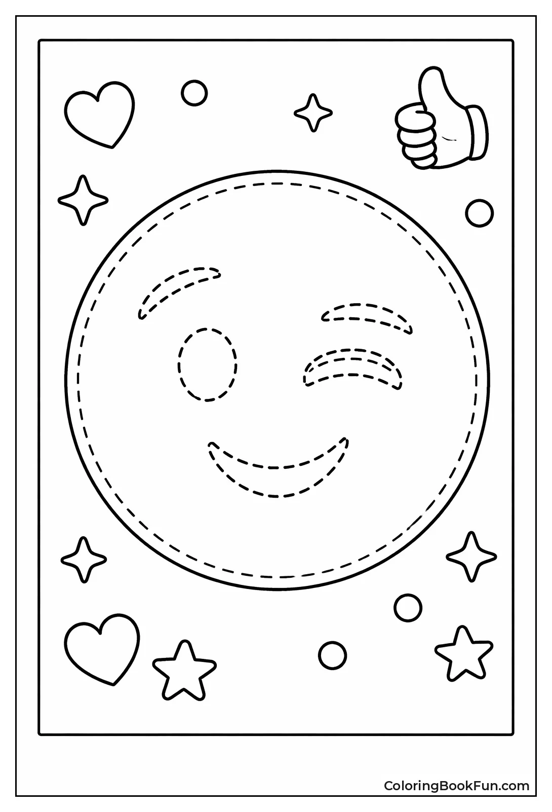 Trace Lines for Winking Smiley