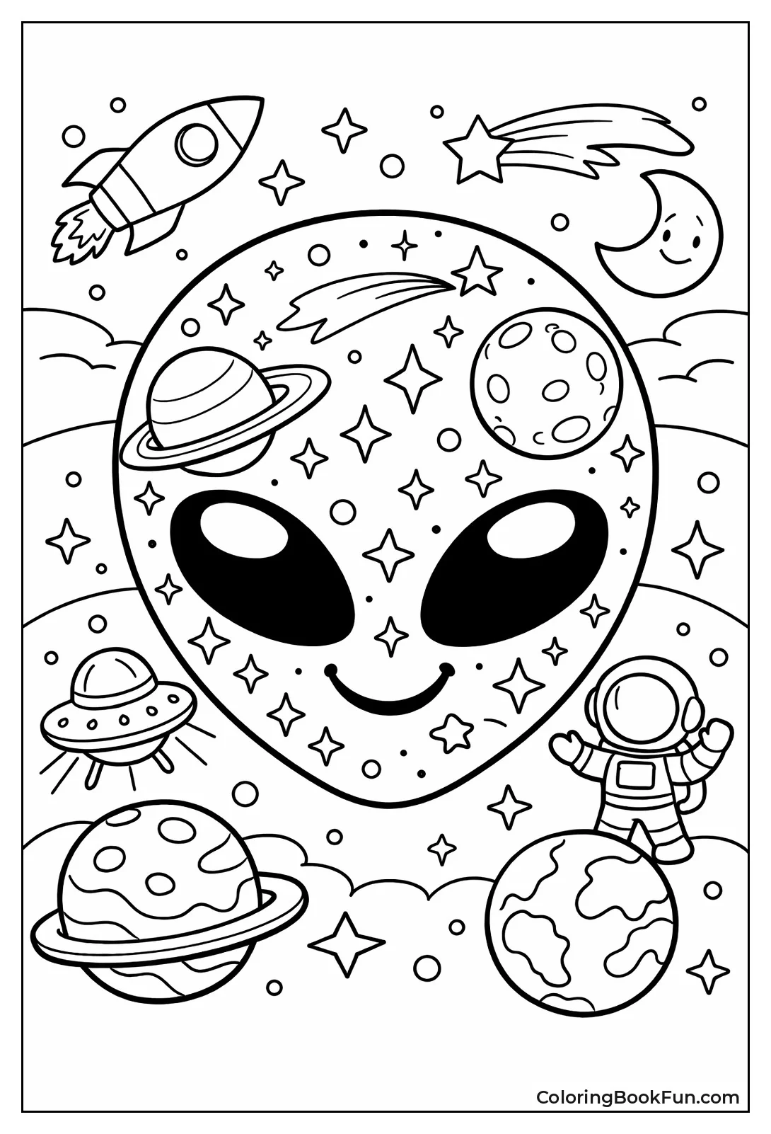 Alien Face with Stars