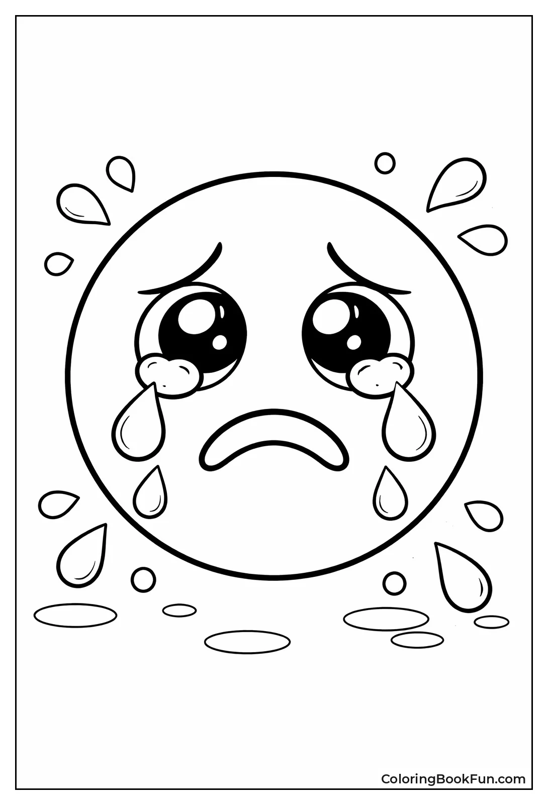 Sad Face with Falling Tears