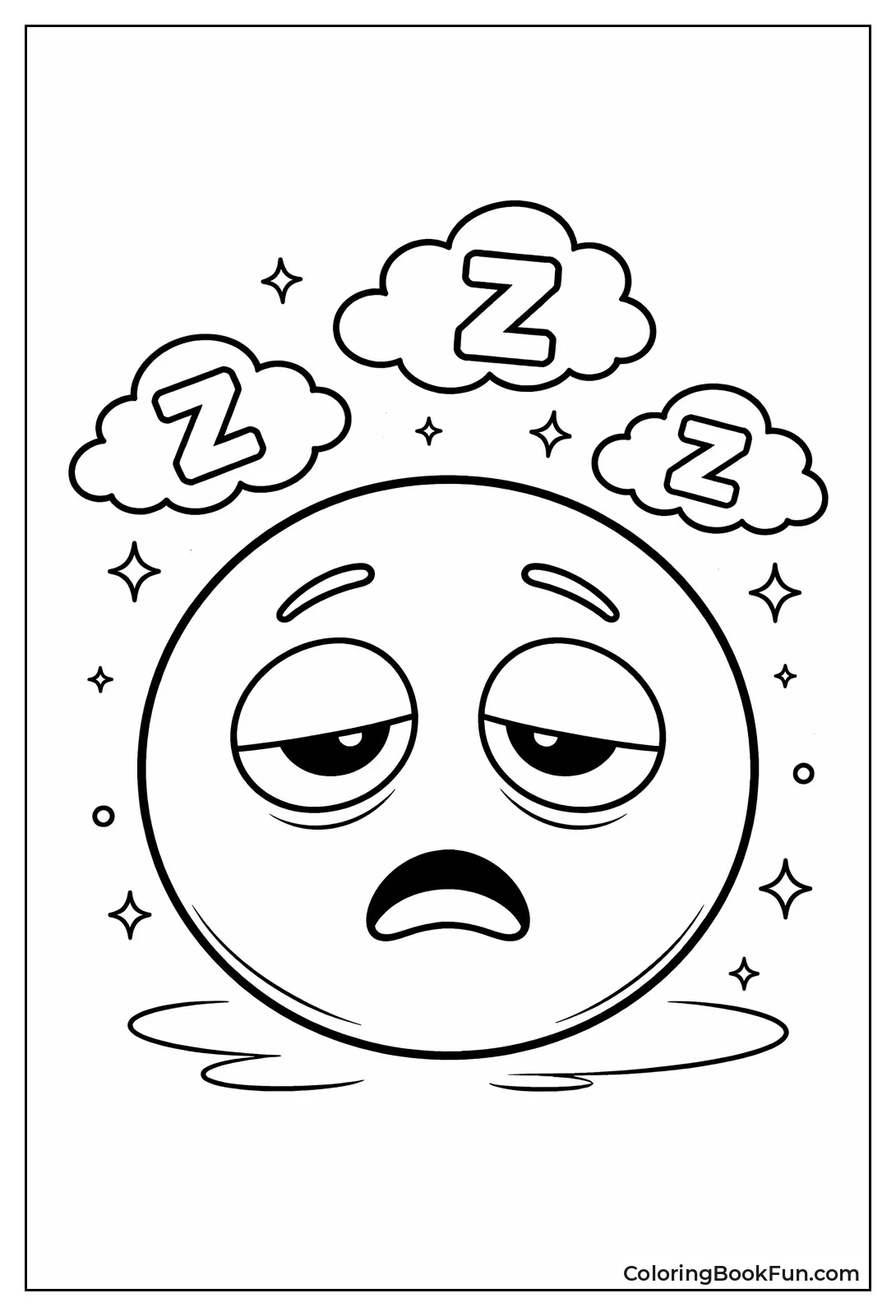 Sleepy Face with Zzz Clouds