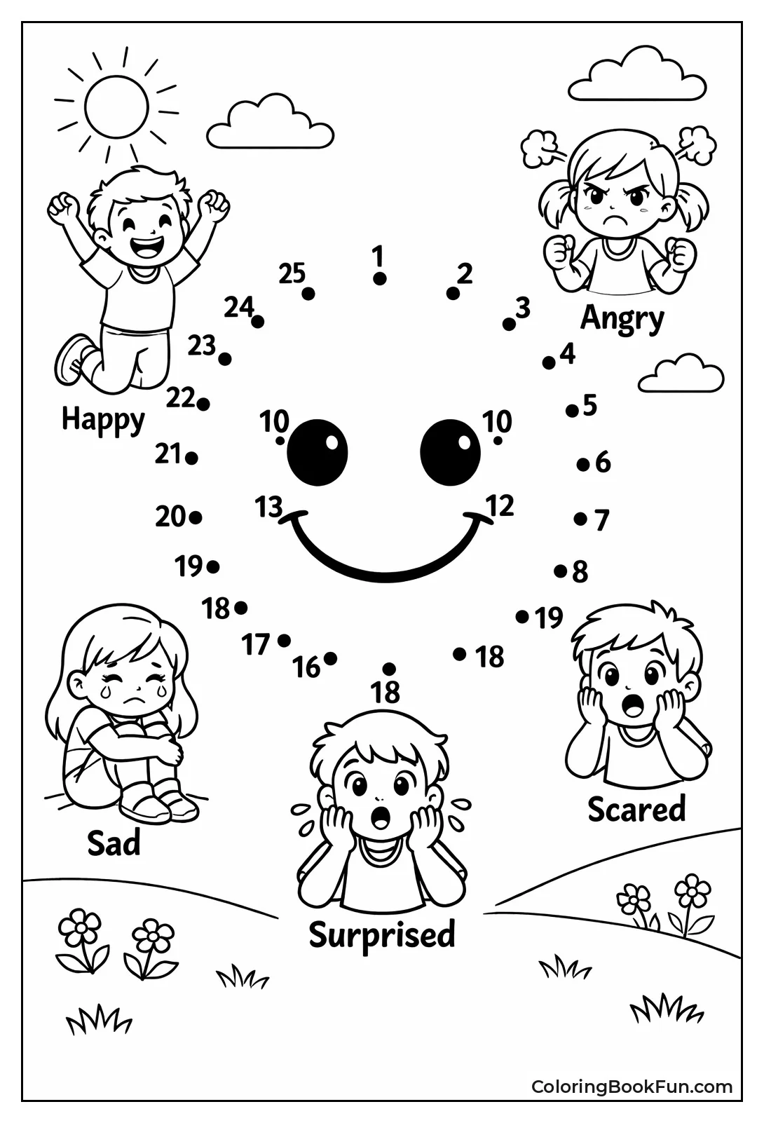 Connect Dots Happy Face