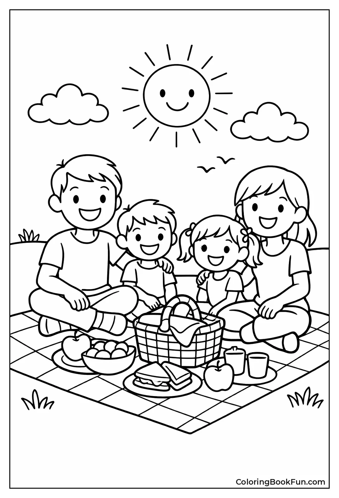 Happy Picnic Family