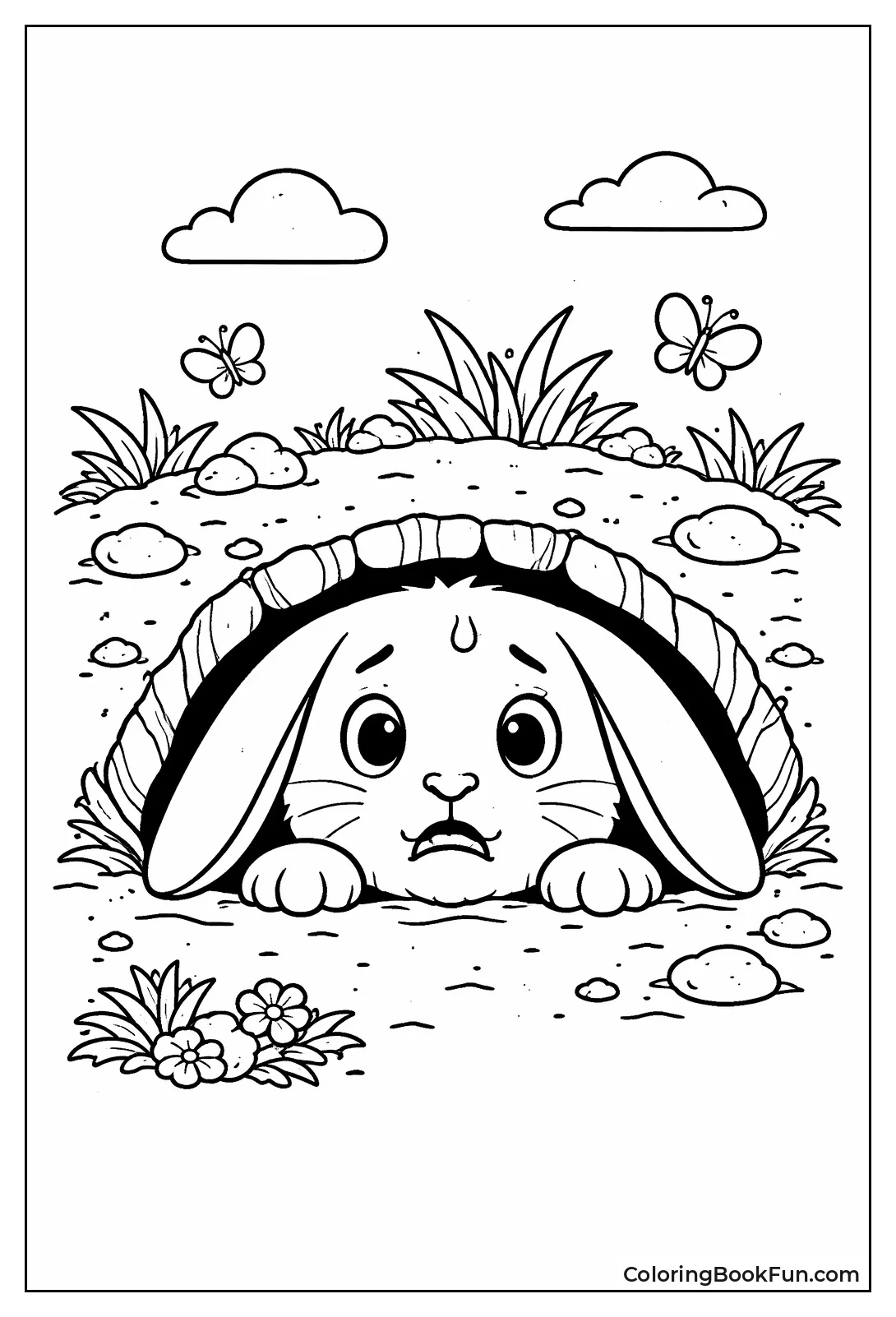 Scared Hiding Rabbit