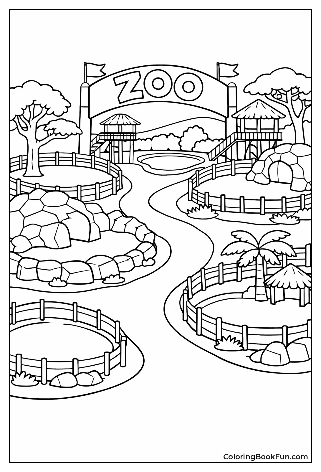 Empty Zoo Pens Paths