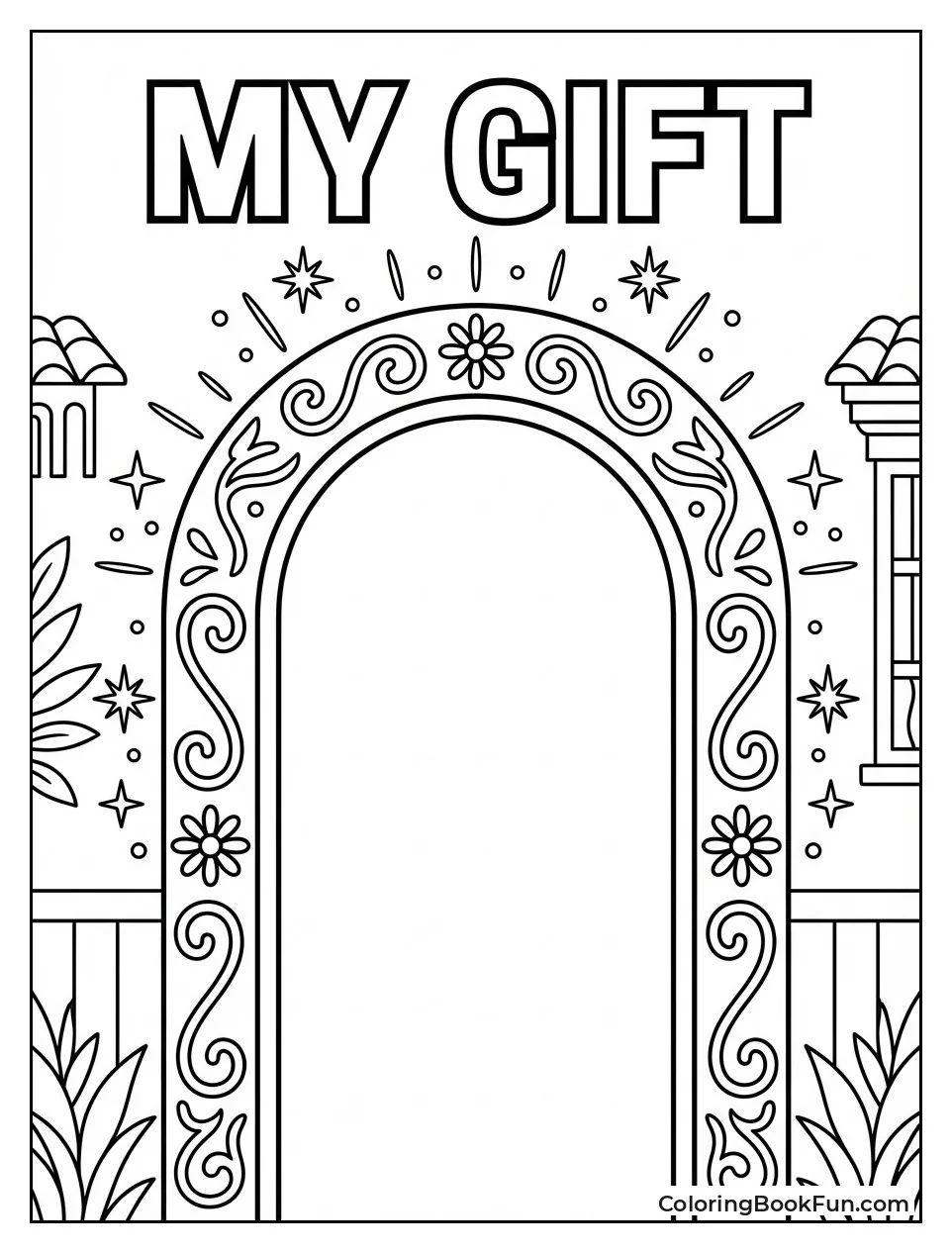 Blank Golden Gift Door