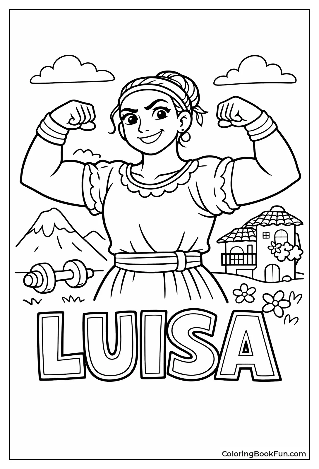 Luisa Flexes Strong Muscles
